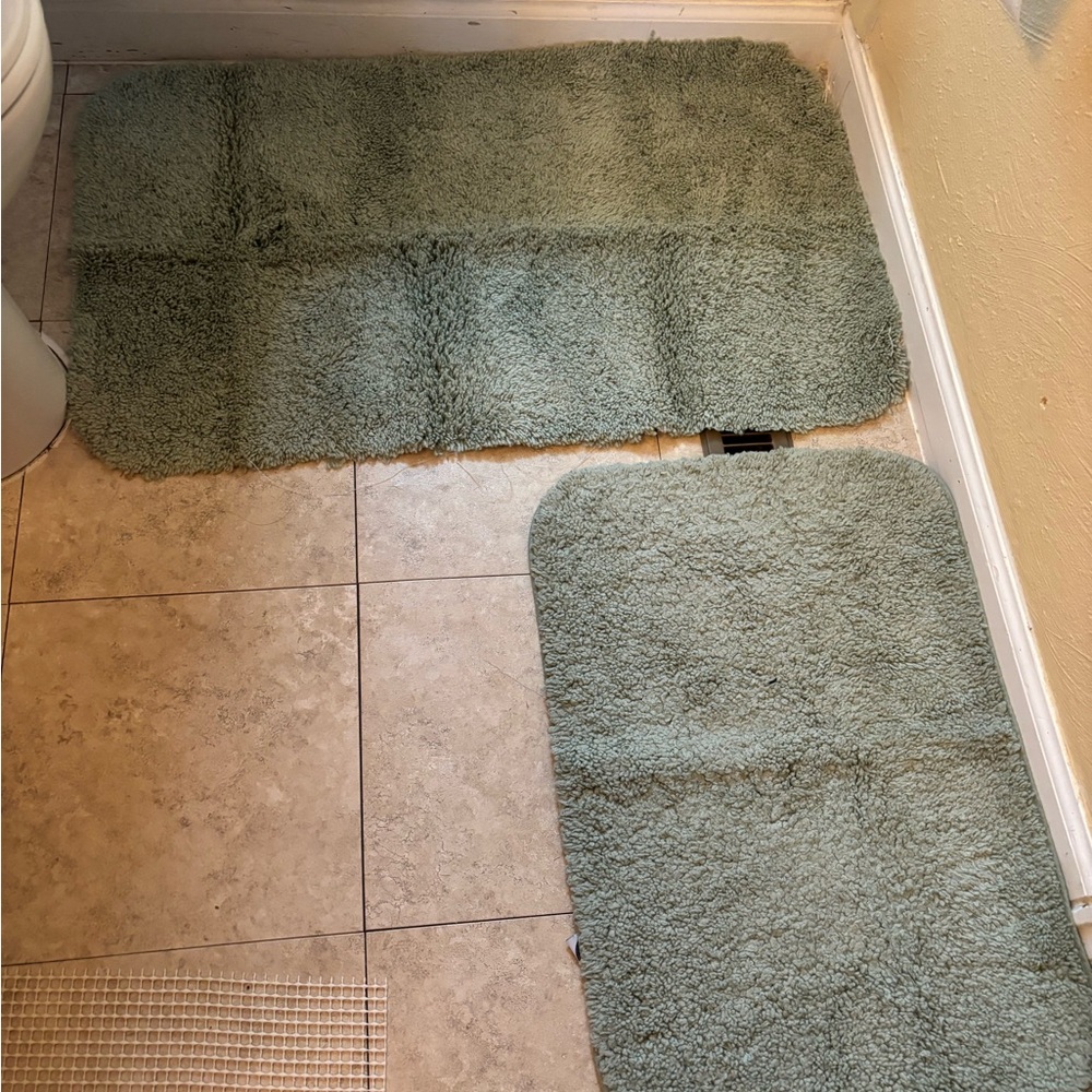 Soft Green Bath Mat Set